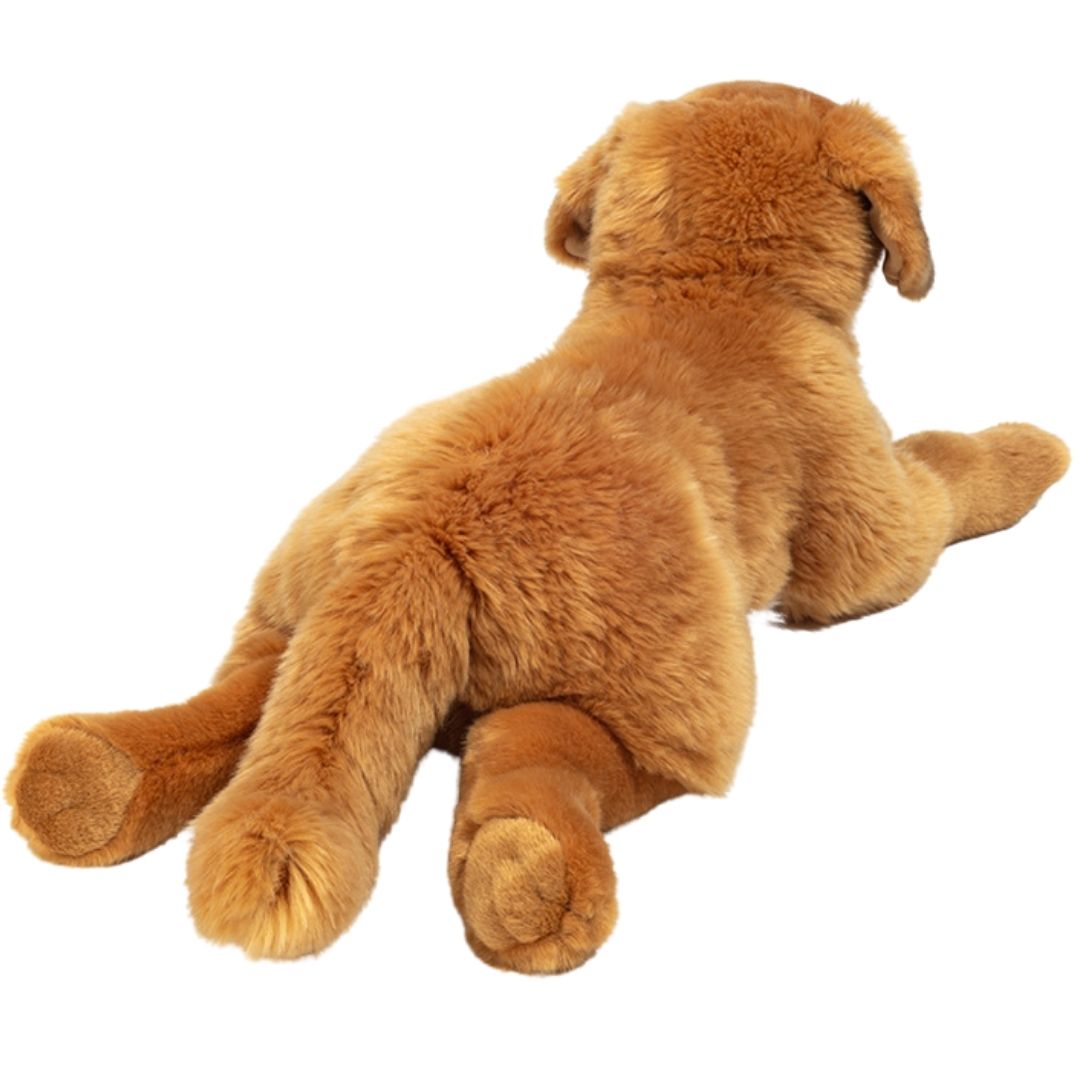 Stor Golden Retriever bamse, ligger set bagfra, ligner ægte lys Golden Retriever hund, fås hos Nordic Simply