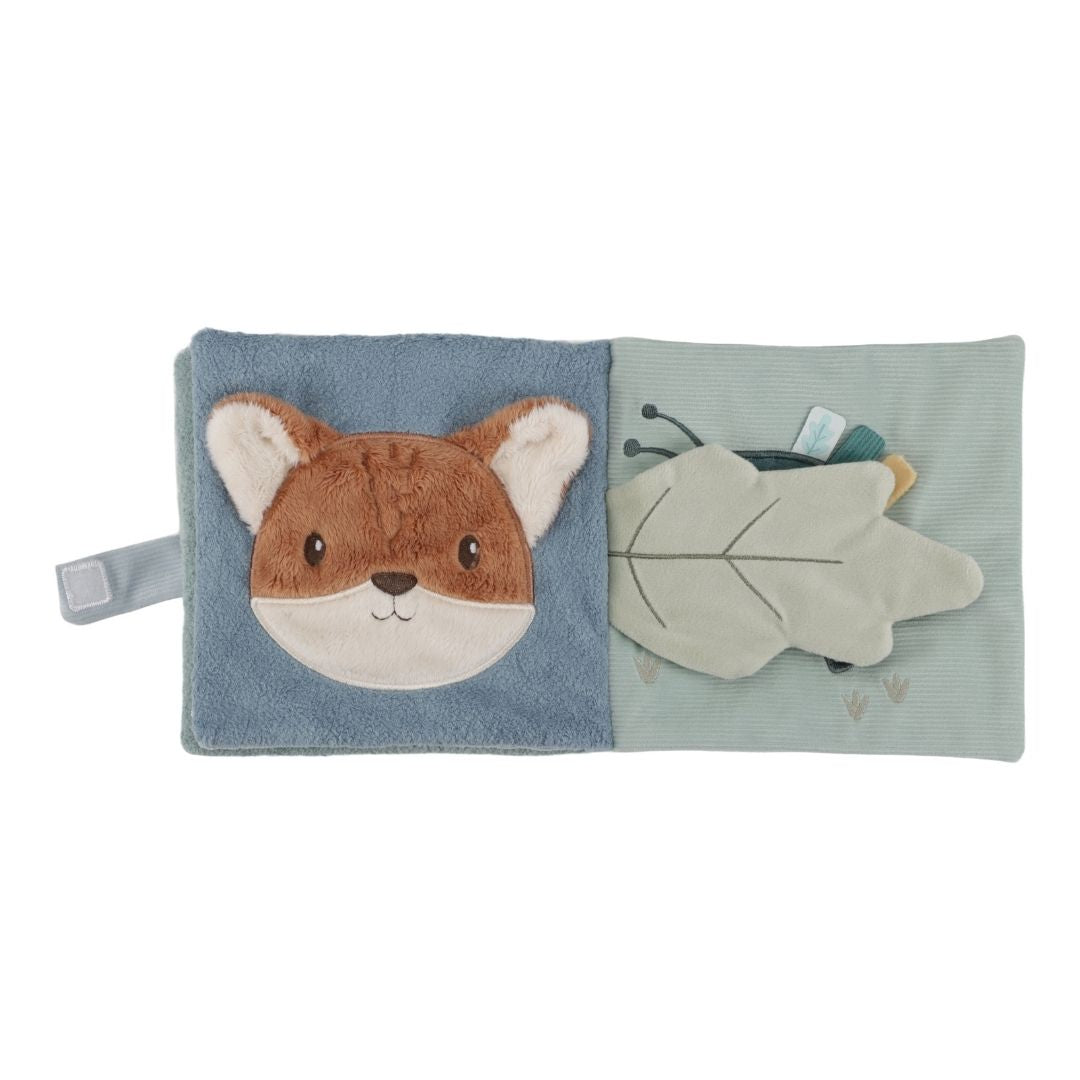 Aktivitetsbog til baby med ræv bløde sider og skovens motiver, perfekt til små hænder
