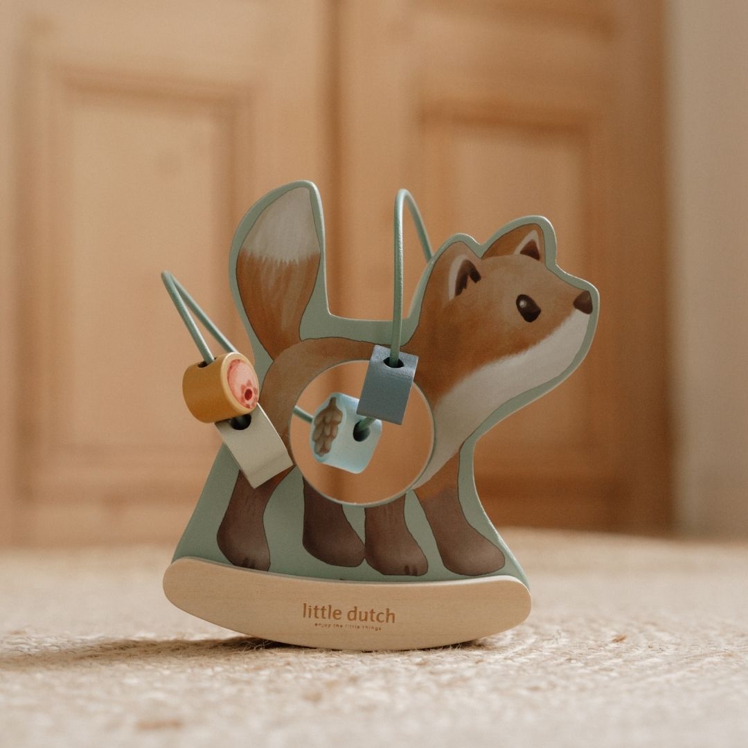 Aktivitetsdyr blå | Ræv fra Little Dutch med perler til leg og motorik