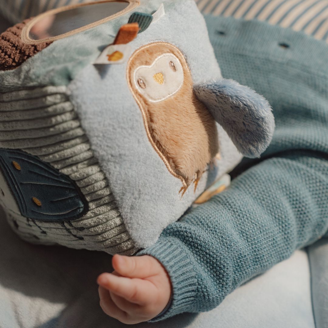 Ræv aktivitetsterning til baby - blød aktivitetsterning med dyremotiver og struktur til baby sanseleg