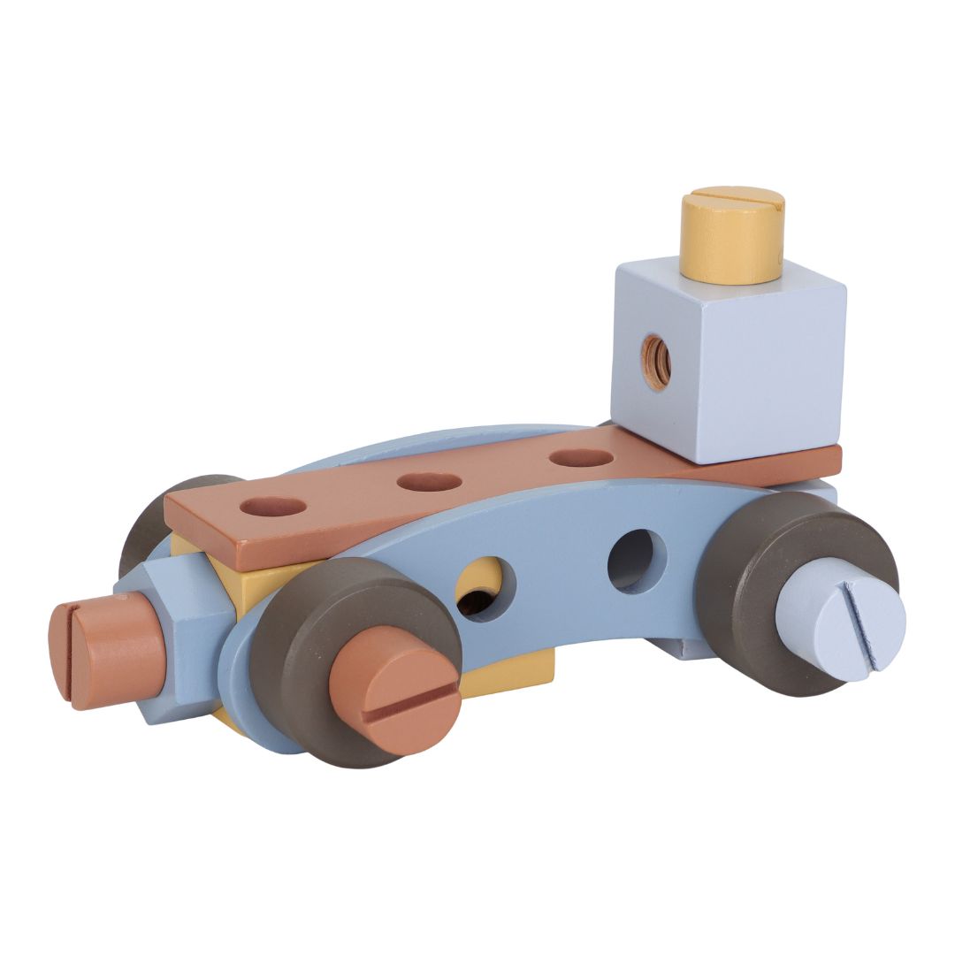 konstruktion lavet af dele fra arbejdsbænk i træ fra Little Dutch, perfekt til rolle-og fantasileg for din lille håndværker, fås hos Nordic Simply