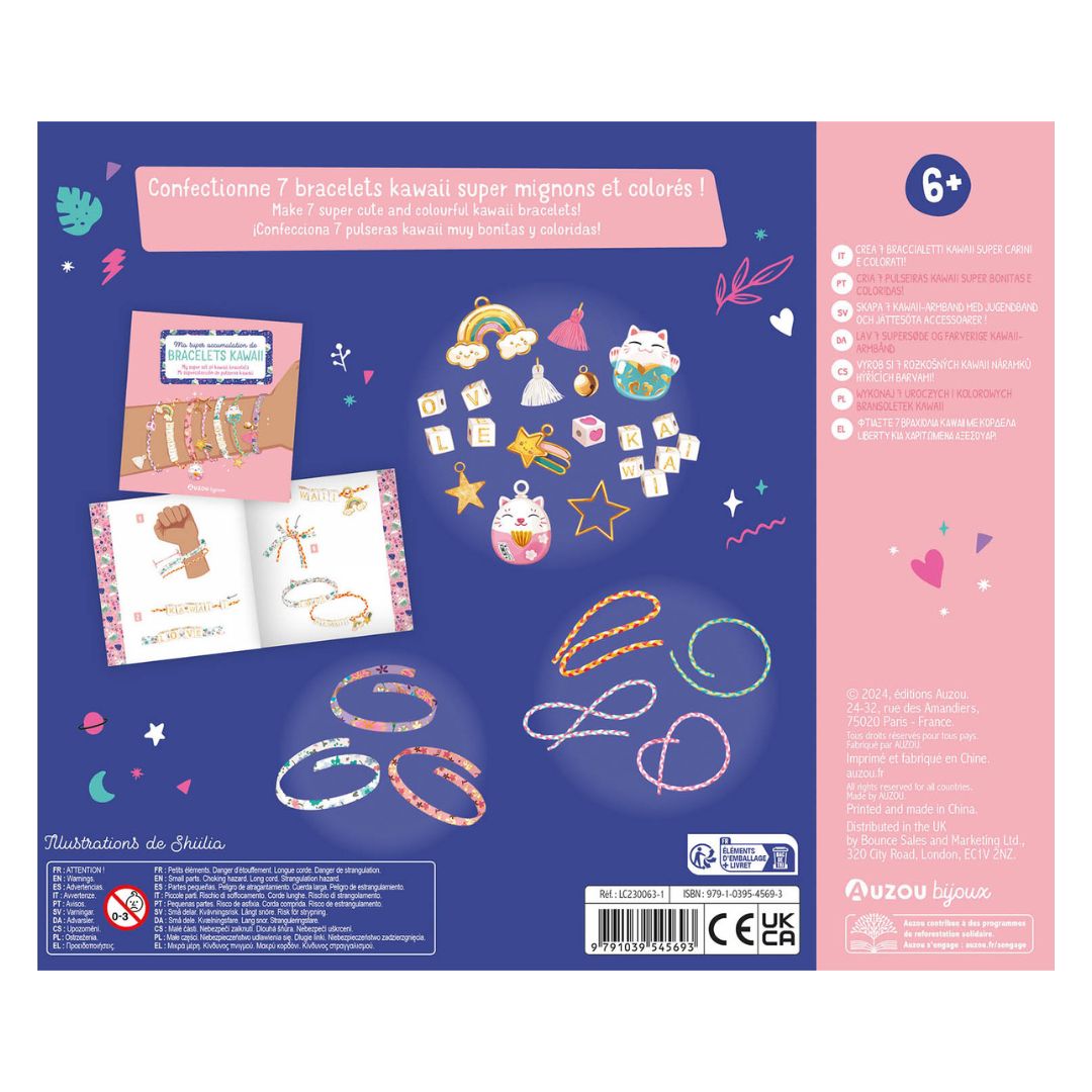 Smykkesæt fra Auzou til børn: Lav kawaii armbånd med porcelæn perler og vedhæng. Kreativ DIY sjov! For børn fra 7 år.