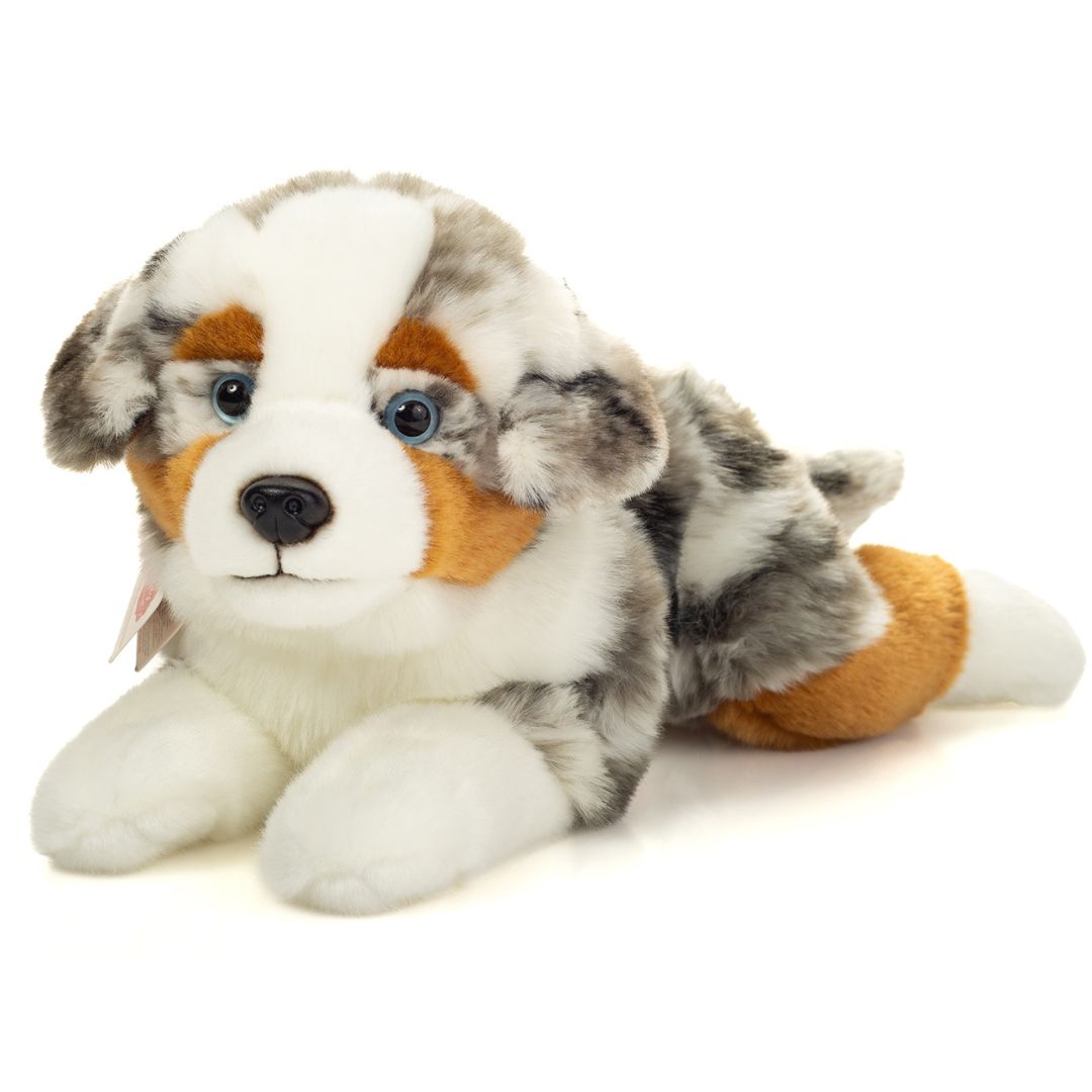 Australsk Hyrdehund bamse, 40 cm - blød og lækker bamsehund klar til kram og leg.
