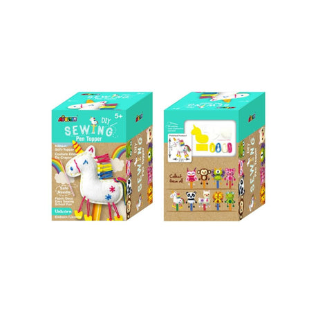 DIY enhjørning blyantstop i indpakning, perfekt til kreativt leg.