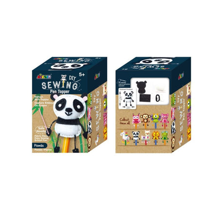 Æske til DIY blyantstop med sød panda, perfekt til kreative projekter for store børn