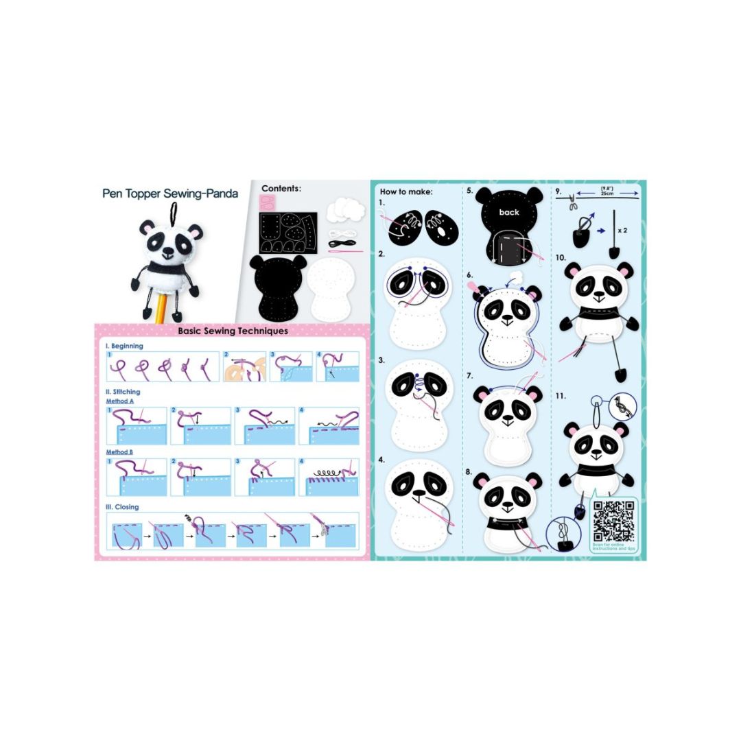 vejledning til DIY blyantstop sæt med panda