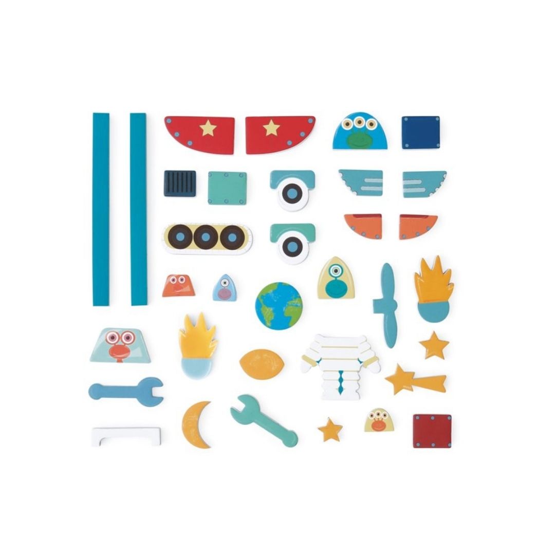 Magneter der følger med magnetisk læringsbog med rumrejse fra Scratch