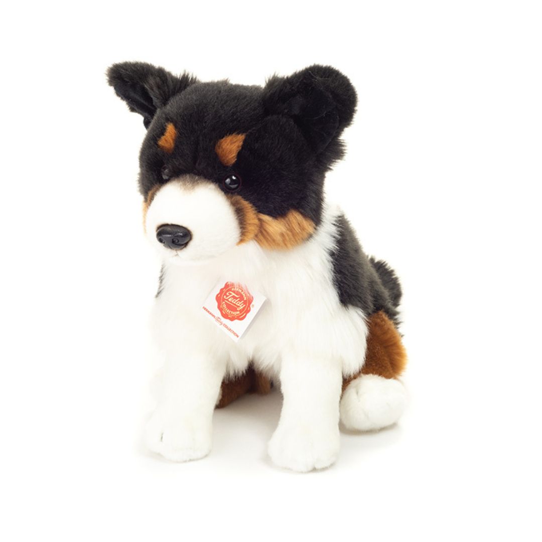 Border Collie bamse hund fra Teddy Hermann 30 cm til leg.