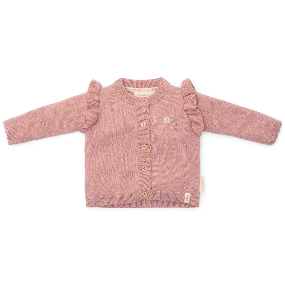 Rosa cardigan i strik til baby fra Little Dutch