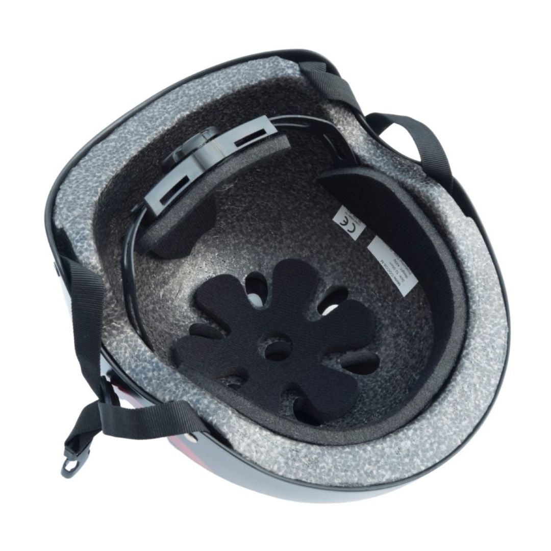 Cykelhjelm i træ look til børn 4-8 år set indeni, fås hos Nordic Simply