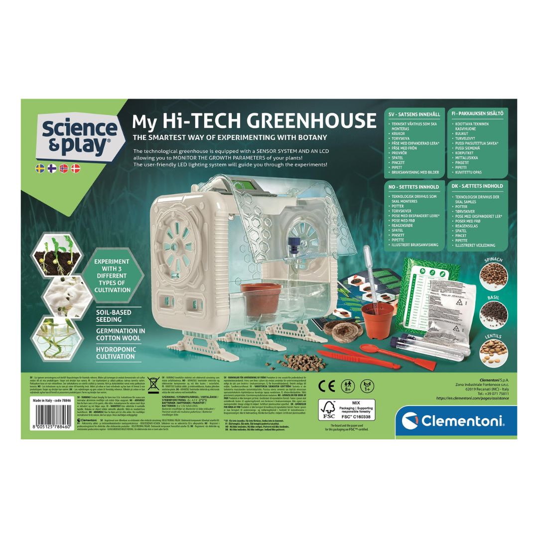 Mit drivhus - Dyrk egne planter indendørs med højteknologisk mini-drivhus fra Clementoni.