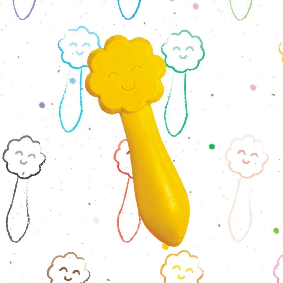 Smilende gul farve fra Haku Yoka lavet med bivoks fås hos Nordic Simply