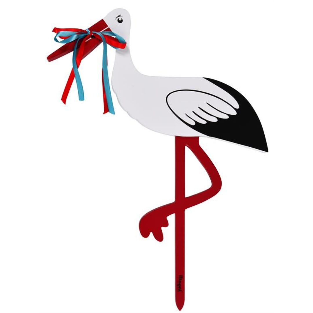 fødselsstork og barselsstork 80 cm fra Magni fås hos Nordic Simply