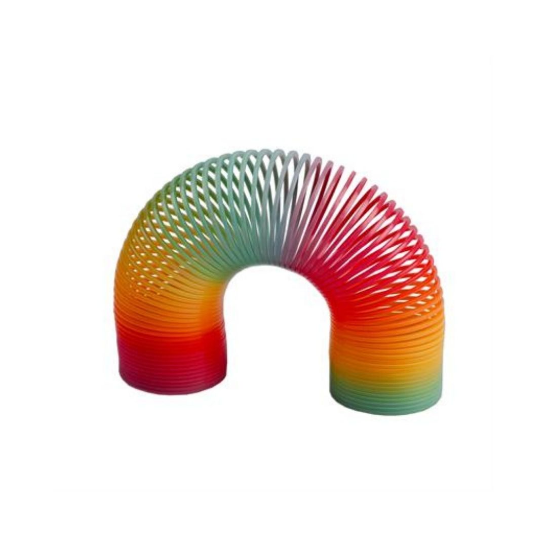 Gående fjeder i regnbuefarver til børn