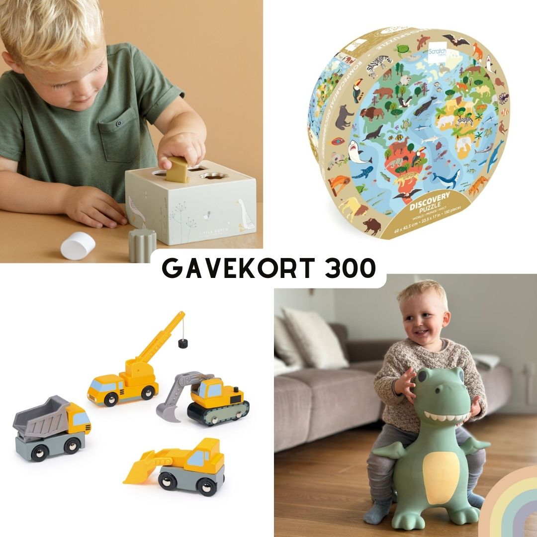 Legetøj fra Nordic Simply som illustration til gavekort på 300 kroner