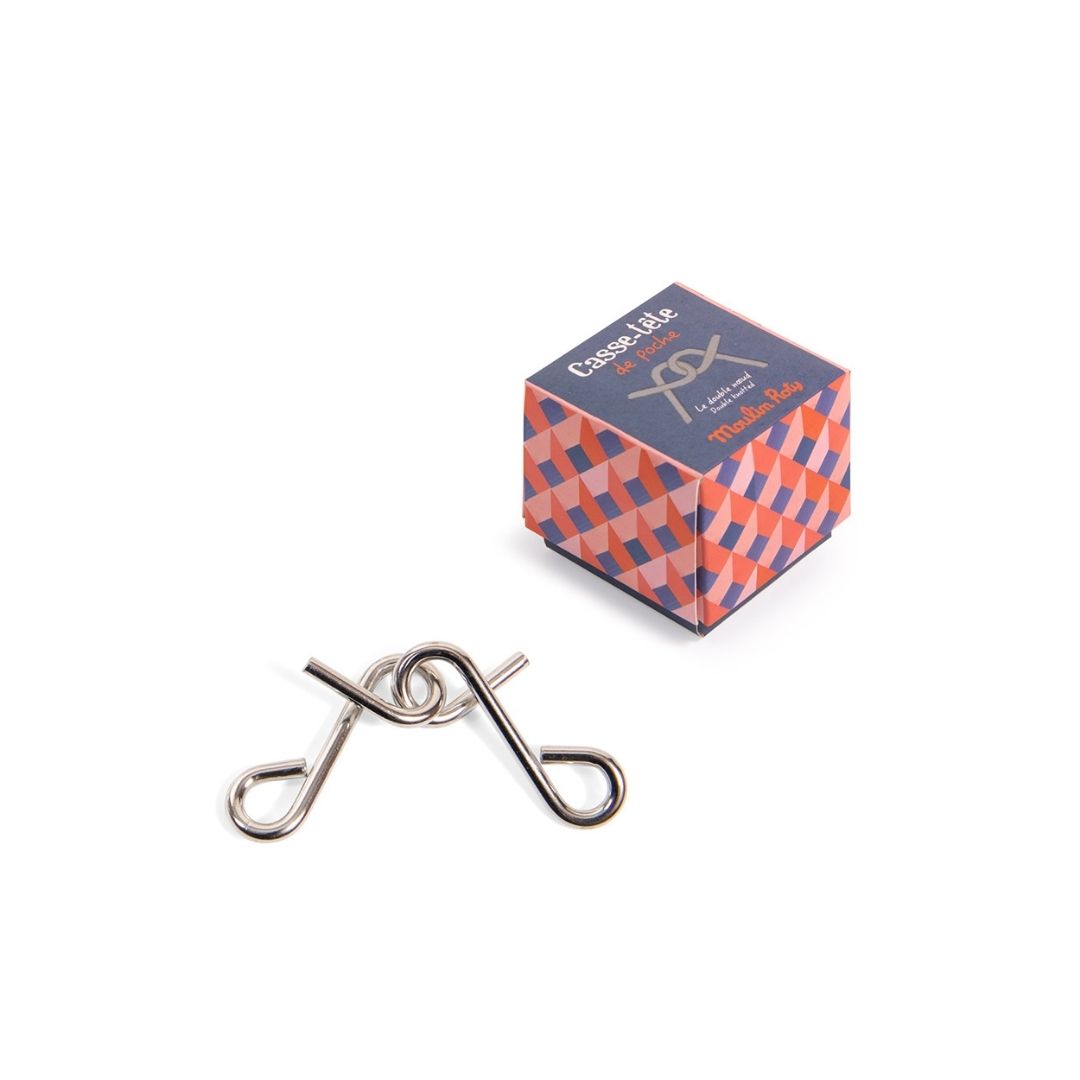 Hjernevrider minispil fra Moulin Roty med æske, udfordrende logikspil til børn og voksne hos Nordic Simply