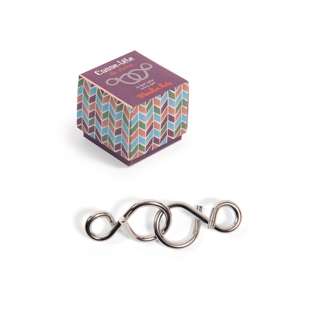 Hjernevrider fra Moulin Roty, smart metal minispil, perfekt til logiktræning. Findes hos Nordic Simply