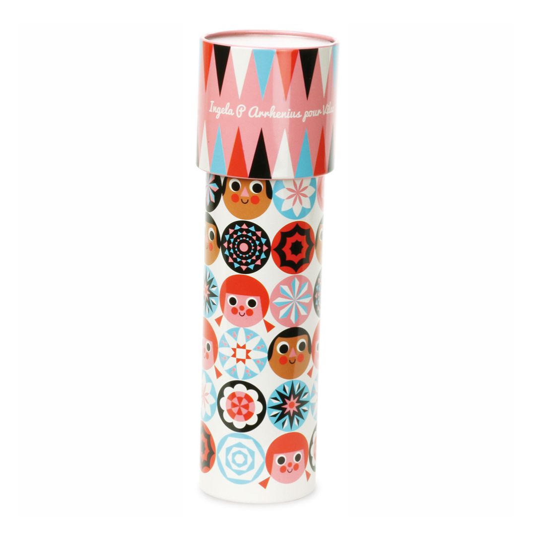 Kaleidoskop i metal med flotte figurer i lyse farver fra Vilac, fås hos Nordic Simply