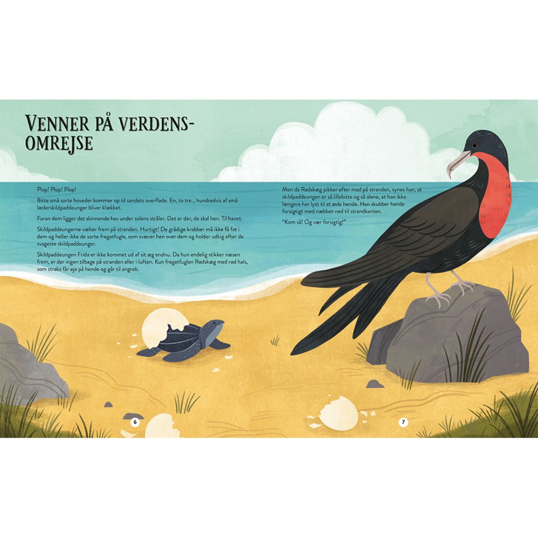 Side fra Sådan Passer Vi På Jorden, stor flot bog, der beskriver klimaforandringer i børnehøjde, fås hos Nordic Simply