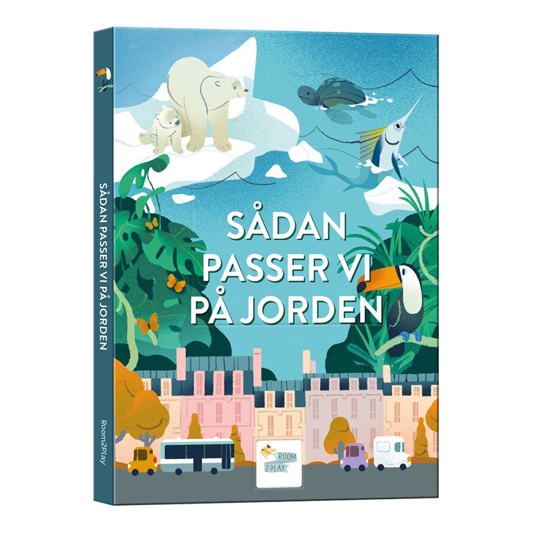 Stor klimabog til børn Sådan Passer vi på Jorden, hardback fra Room2Play fås hos Nordic Simply