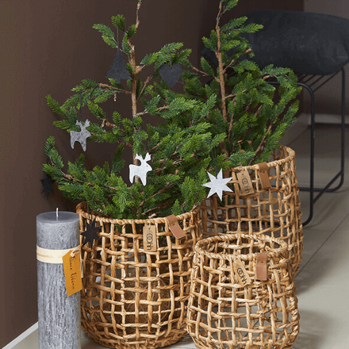 stor håndlavet kurv flettet i vandhyacint fra ooh collection hos nordicsimply