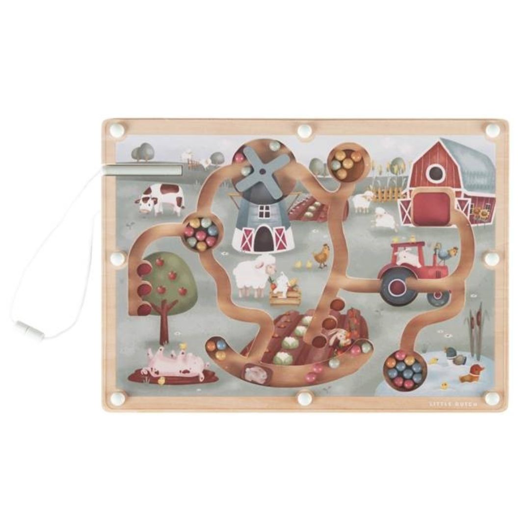 Magnet labyrint med bondegård fra Little Dutch til leg, finmotorik og fordybelse