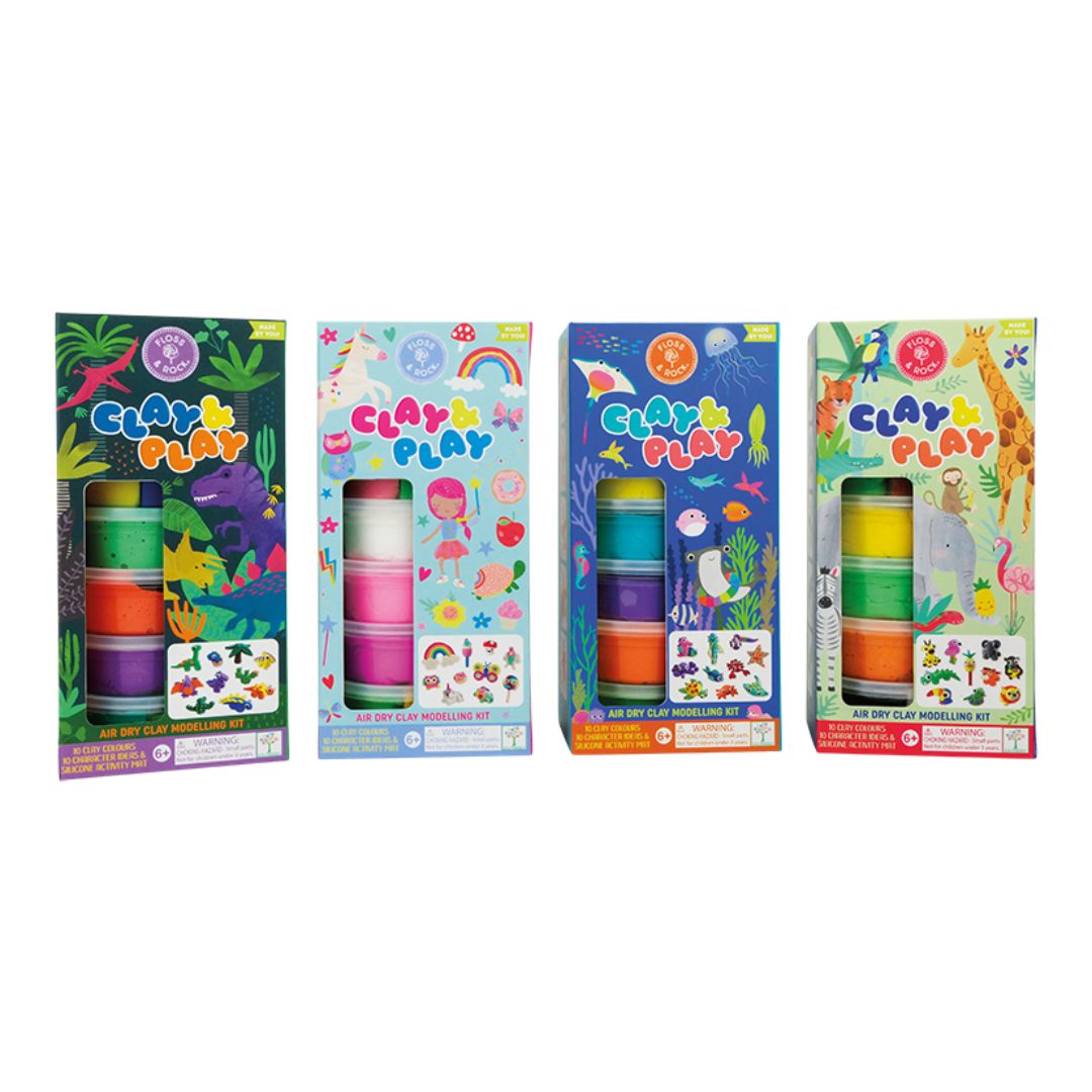 Lege ler hærder selv | Jungle & Dyr - Clay & Play sæt med farverigt jungle tema.