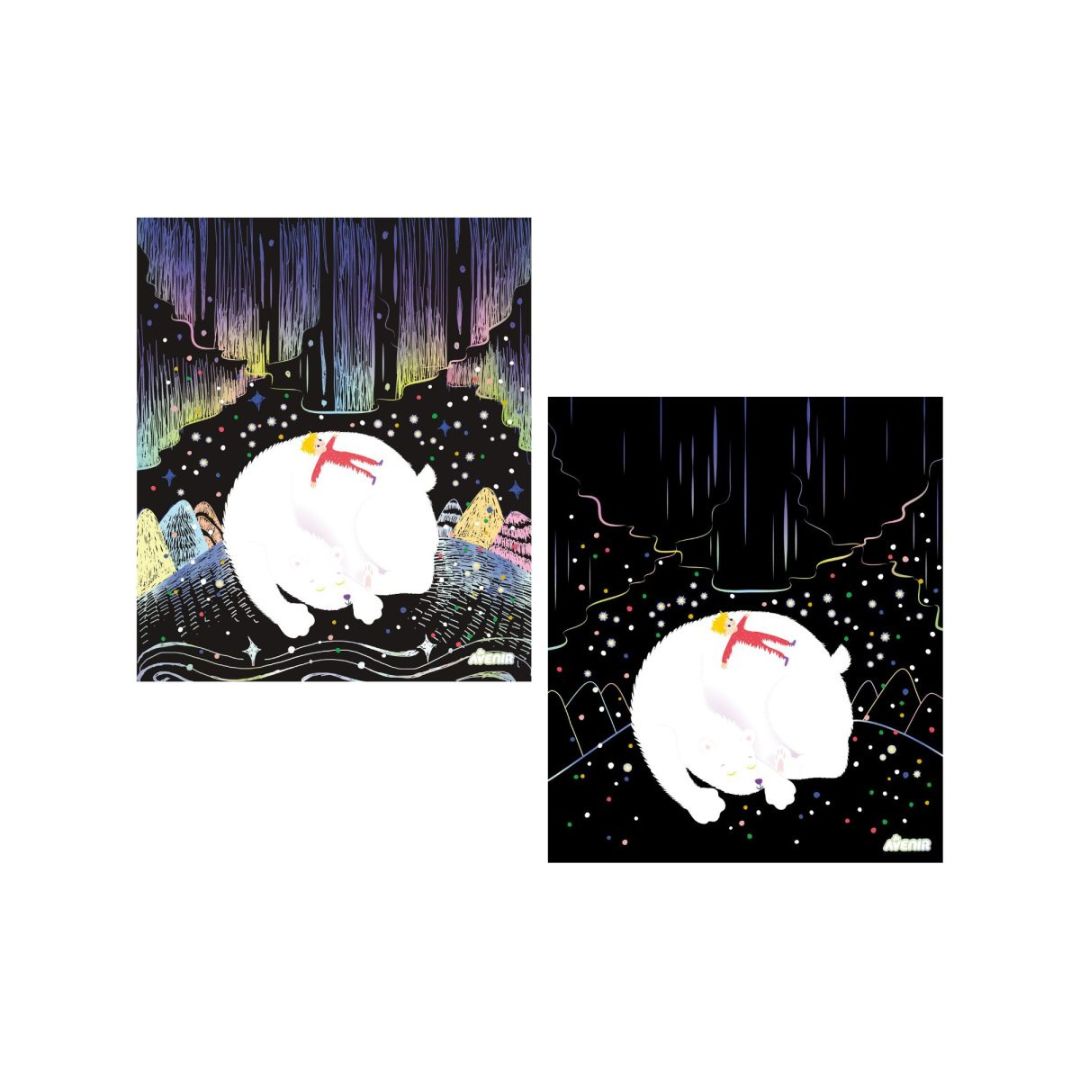 skrabe ark med bjørn fra Min magiske Rejse lysboks, som dit barn selv kan lave til værelset - kreativt legetøj fra Avenir fås hos Nordic Simply