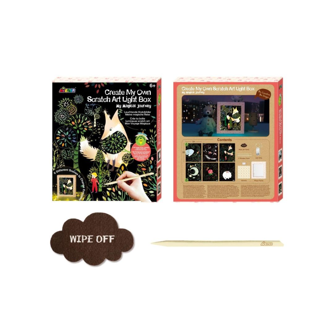 Lysboks æske Min magiske Rejse diy lav din egen lyskasse til børneværelset fra Avenir - kreativt legetøj, fås hos Nordic Simply