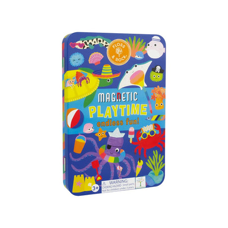 Magnetisk legesæt med havet, fisk og motiver fra stranden, godt legetøj til fordybelse, finmotorik og rejser med børn fås hos Nordic Simply