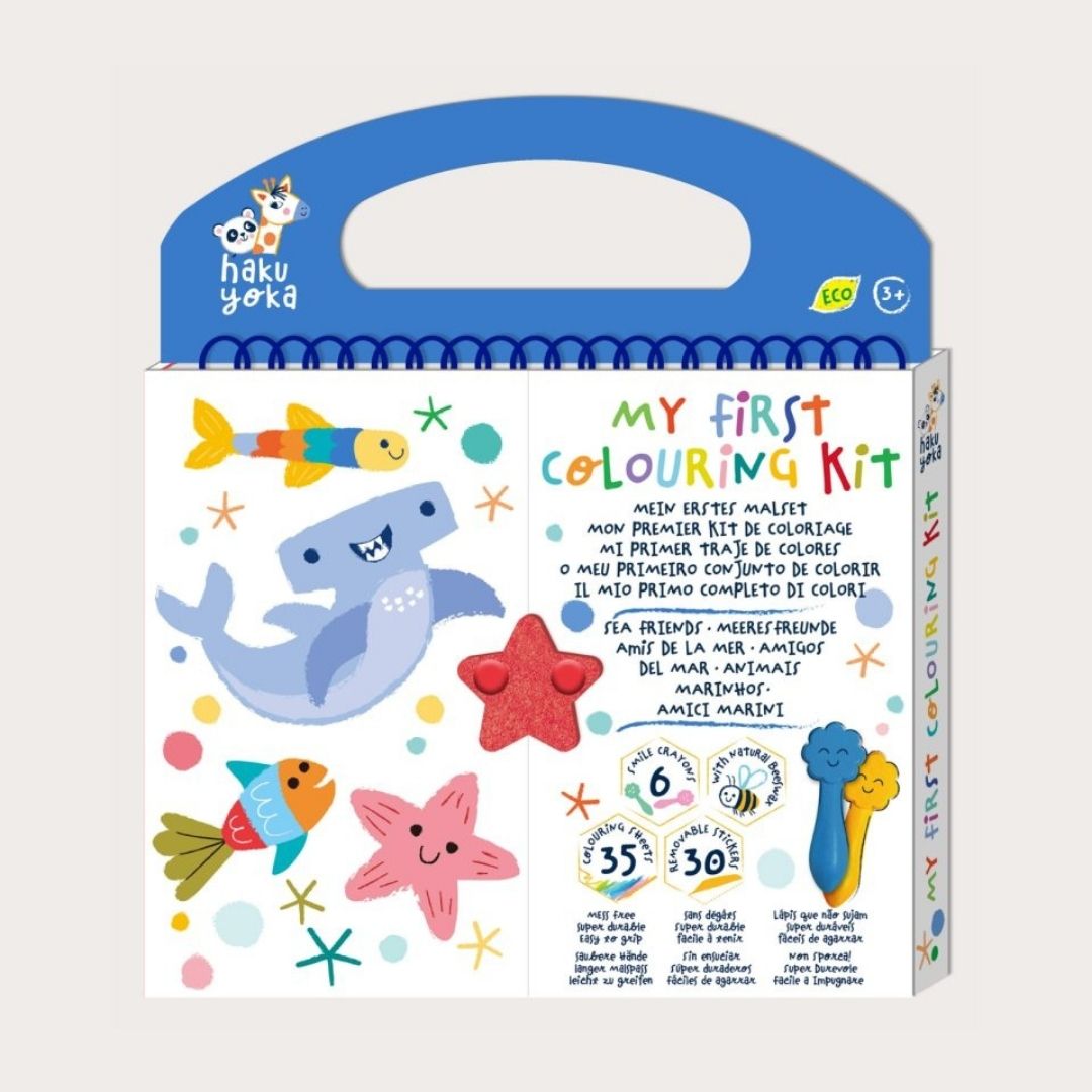 Mit første malesæt - Havet: farverige klistermærker og havdyr illustrationer for børn fra 3 år hos Nordic Simply