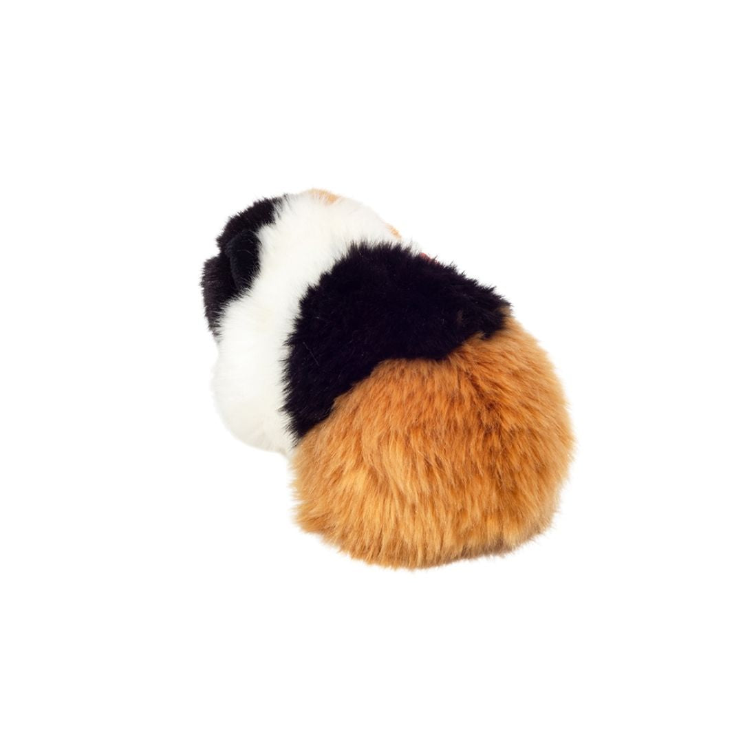 Marsvin bamse trefarvet sort-hvid-rød, set bagfra, ligner ægte marsvin fra Teddy Hermann fås hos Nordic Simply