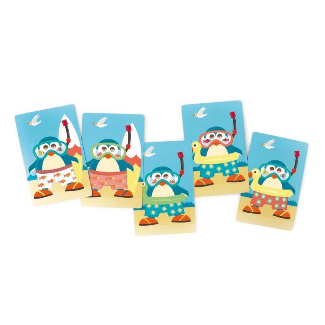 Kort med sjove pingviner fra vendespil med pingviner til børn fra 5 år og op fra Scratch fås hos Nordic Simply