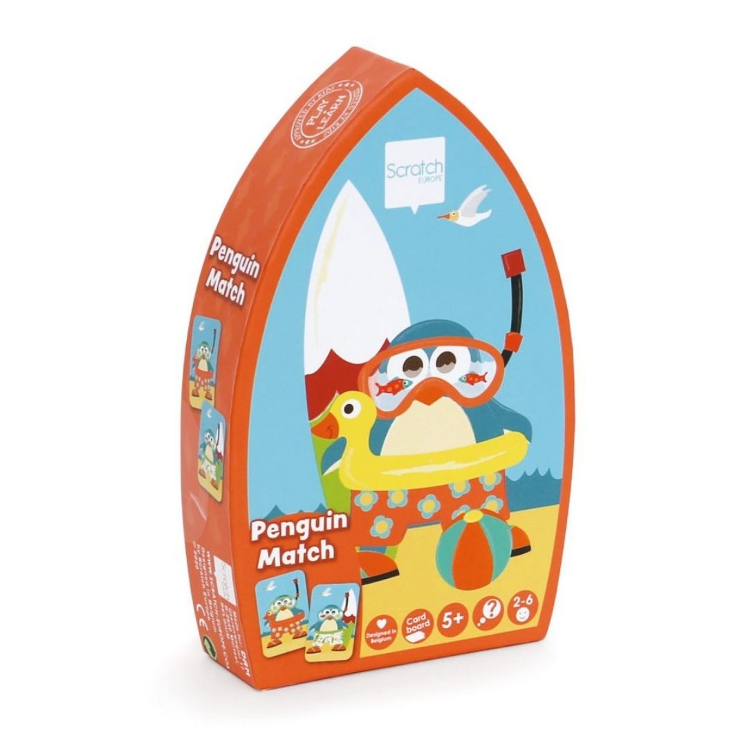 Æske med vendespil med pingviner et minispil til børn fra 5 år og op fra Scratch fås hos Nordic Simply