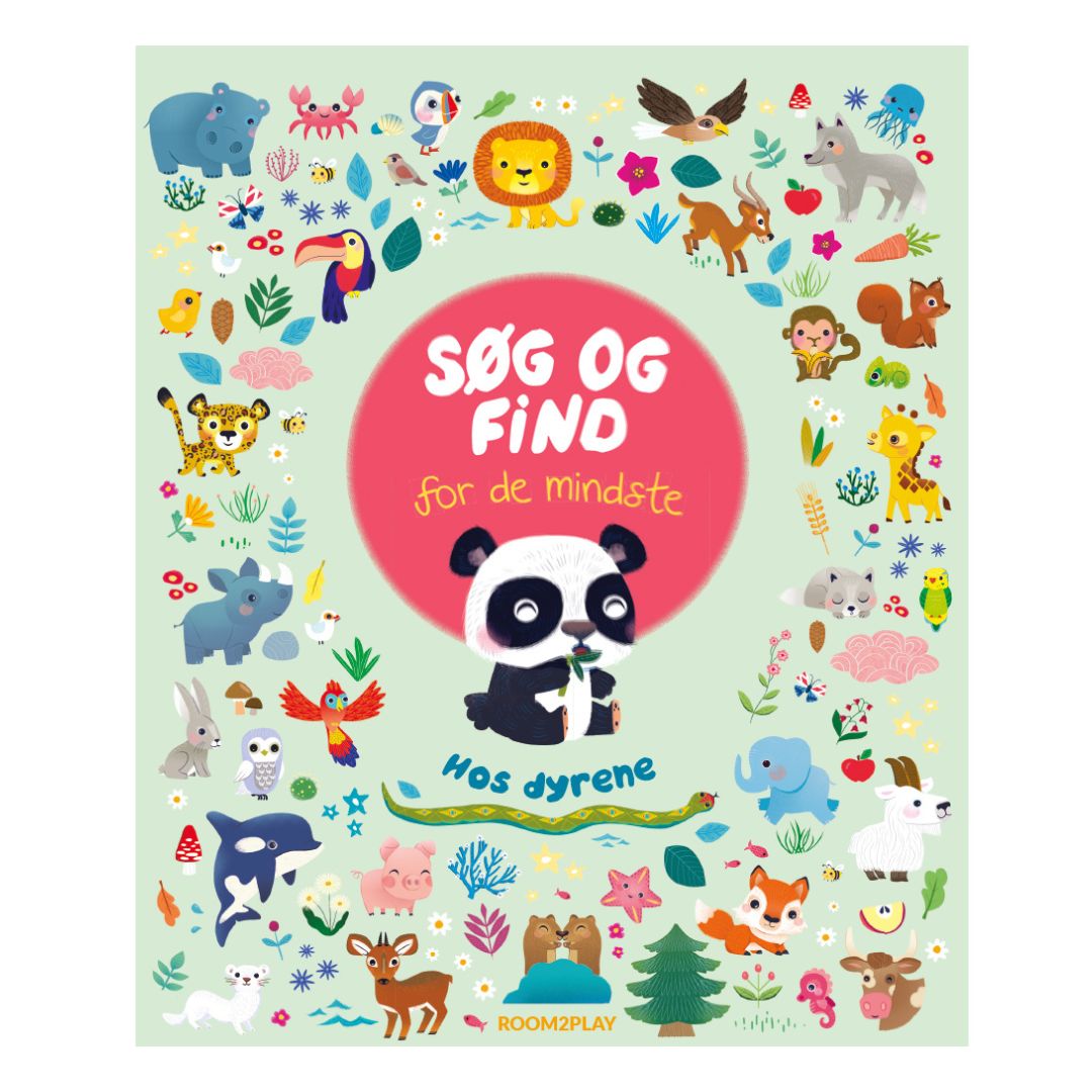 Stor pegebog til børn 2-3 år med dyr, søg og find alle dyrene, tykke sider, god til godnatlæsning, fås hos Nordic Simply