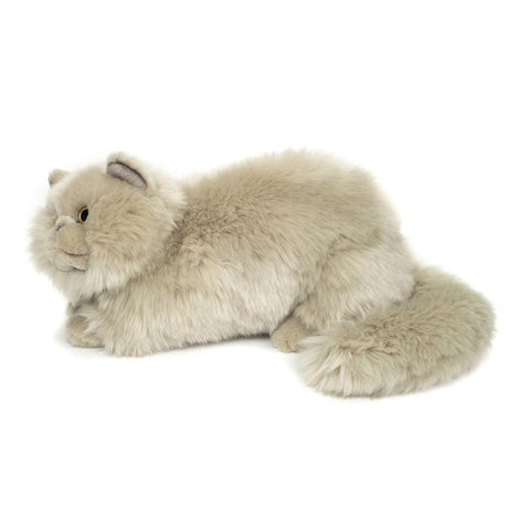 Perserkat bamse, der ligger, set fra siden, ligner ægte grå perser, fra Teddy Hermann fås hos Nordic Simply