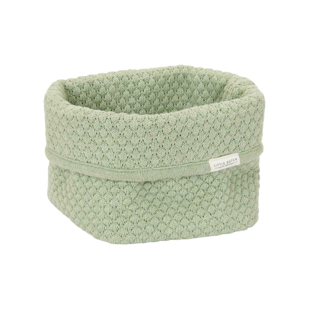 Lille grøn puslekurv fra Little Dutch, øko-tex certificeret, perfekt til puslepladsen.