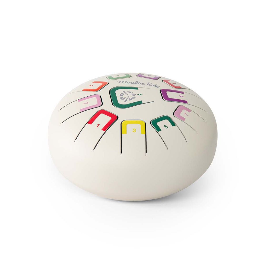 hvid sansetromme med & beroligende lyd. God til børn fra Moulin Roty, fås hos Nordic Simply