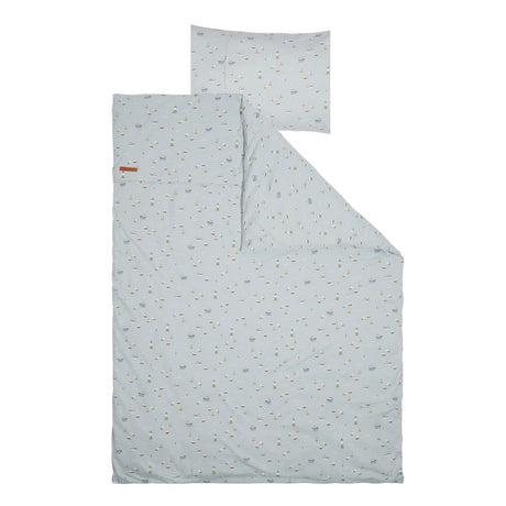 lyseblå baby sengesæt med små skibe fra Little Dutch fås hos Nordic Simply