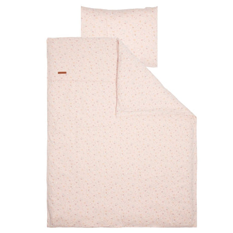 rosa baby sengesæt med pink blomster fra Little Dutch fås hos Nordic Simply