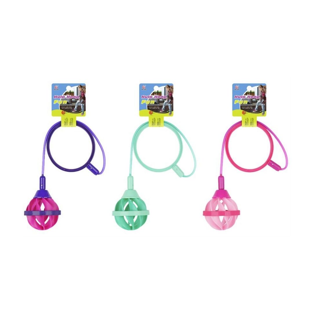 Farverige sjippebolde i grøn, pink og lilla til aktiv leg for børn over 3 år.