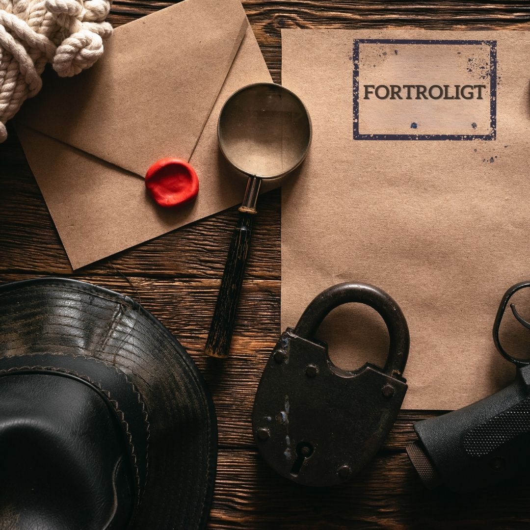 Illustration til spion-skattejagt for børn. Spion-skattejagt i print selv udgave fås hos Nordic Simply