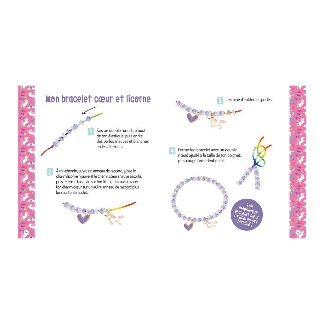 DIY vejledning til at lave enhjørning armbånd med Auzous smykkesæt, passer til børn fra 6 år og op