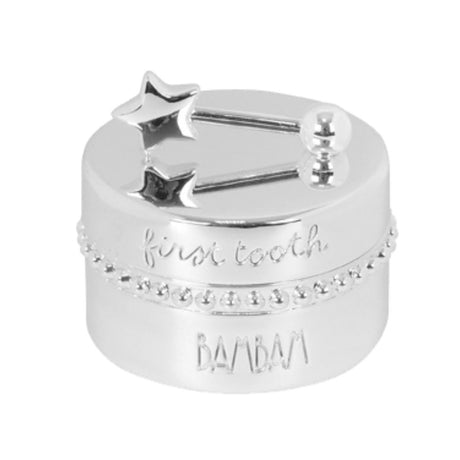 Tandæske til mælketænder forsølvet fra BamBam, fås hos Nordic Simply