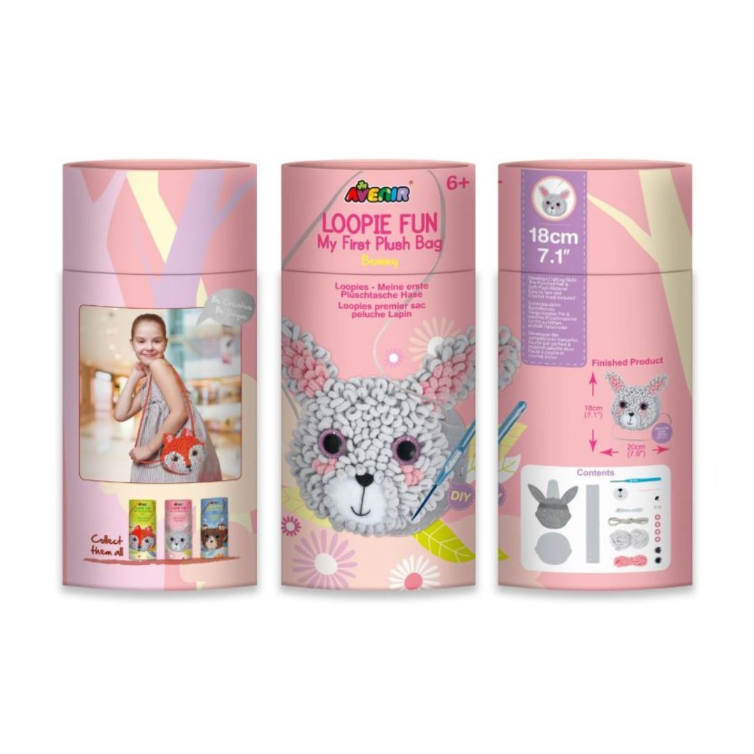 gaveæske med kanin plystaske, som dit barn selv laver, fra Avenir, fås hos Nordic Simply