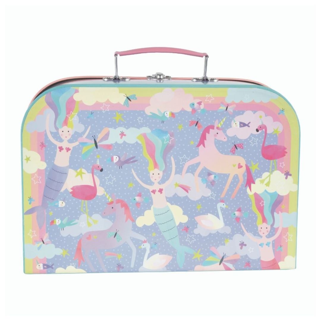 kuffert fra tesæt med musik til børn med enhjørninger og feer fra Floss & Rock fås hos Nordic Simply