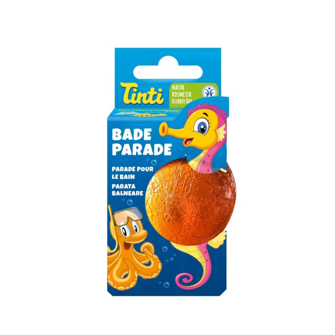 Orange Badeparade tryllekugle til sjovt bad for børn fra 3 år og op, fås hos Nordic Simply