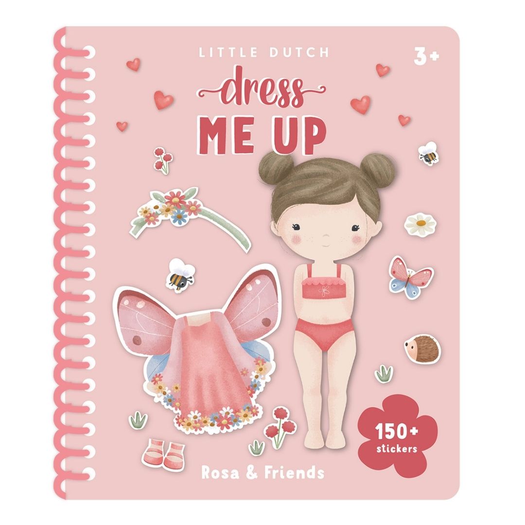Udklædningsbog til børn med pigen Rosa og venner, med 150 stickers til at sætte i fra Little Dutch, fås hos Nordic Simply