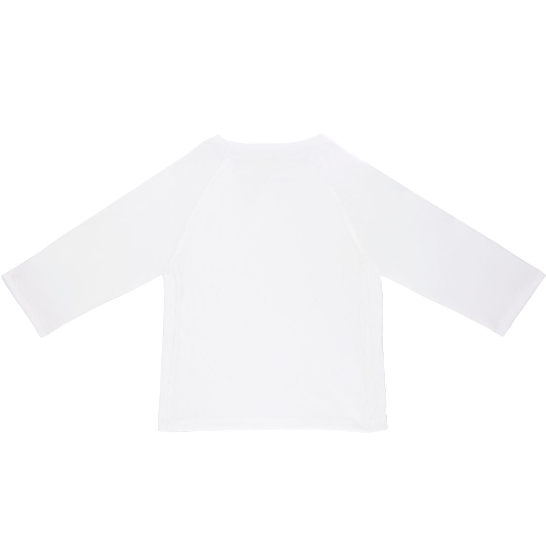 Hvid uv-bluse med lange ærmer str 24 måneder set bagfra, fra Lässig fås hos Nordic Simply