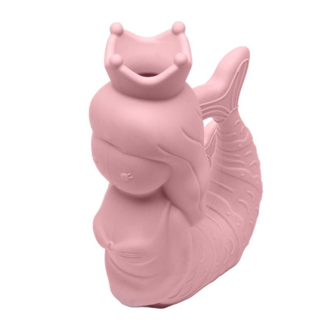 Rosa havfrue-vandkande i silikone fra Scrunch, perfekt til leg i vand og sand, fås hos Nordic Simply